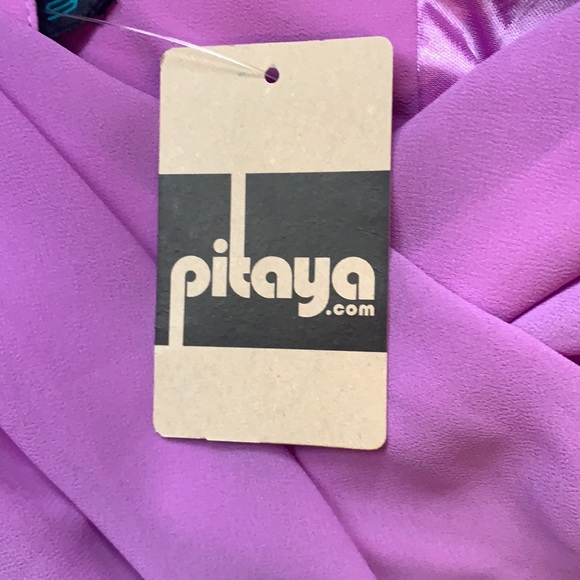 Pitaya Boutique Lilac Wrap Chiffon Dress - Picture 3 of 6